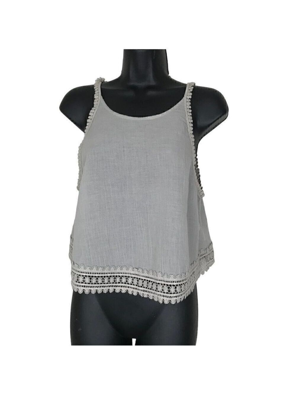 Aritzia Golden By TNA Grey Cropped With Lace Low Back Size S
